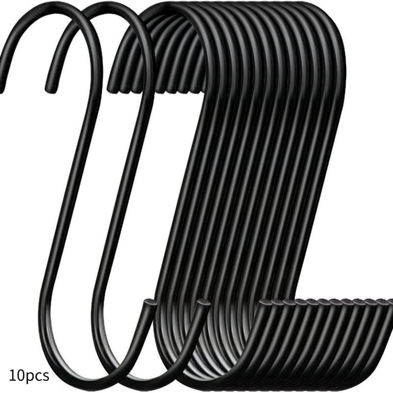TEMU 10 Metal -shaped Hooks With Sturdy And Durable Structure, Without Drilling, Space Saving, Household Kitchen, Bathroom, Bedroom, Office Universal Hanging Rack