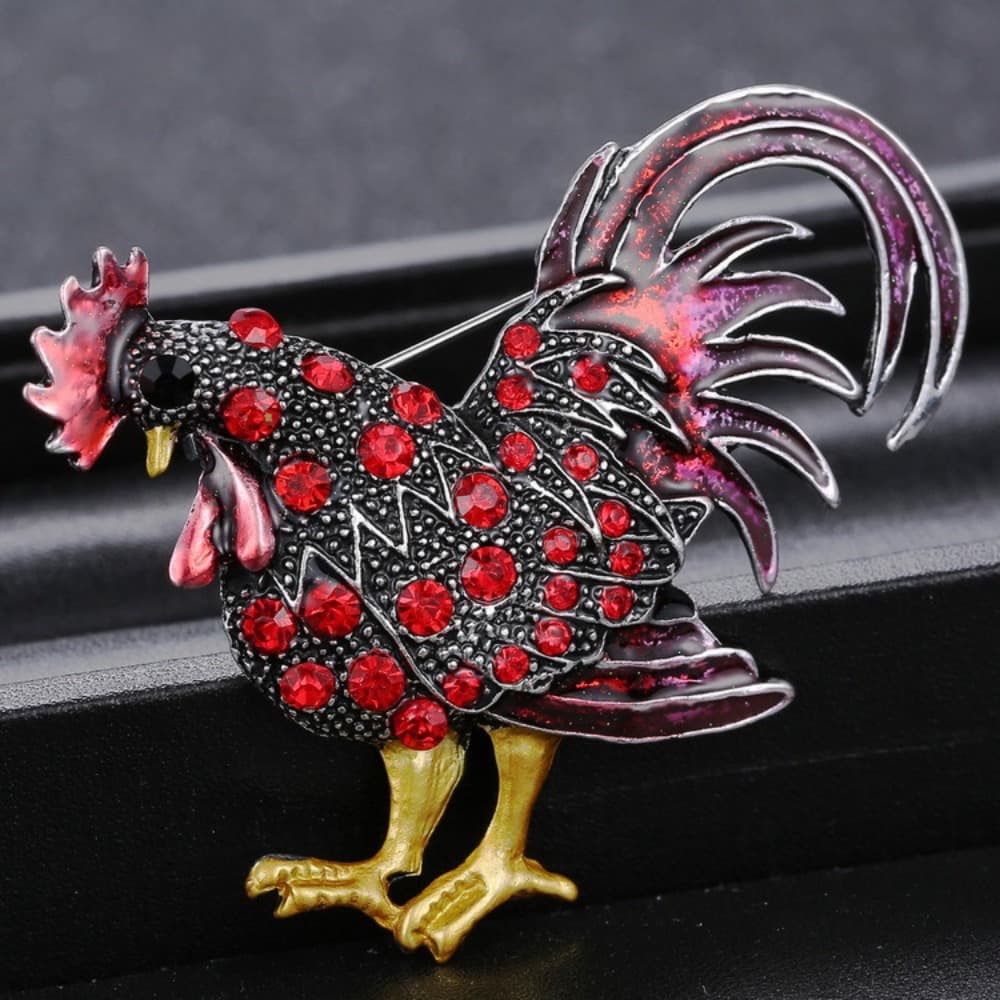 TEMU Vintage Exquisite Rooster Brooch Animal Personality Corsage Clothing Accessory Gift