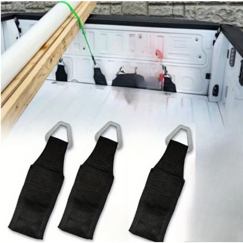 TEMU 3pcs Heavy-duty Anchor | 100 Lb Tensile Strength, Ratchet And Securing Straps With Safety Cargo Lacing, Suitable For Pickups, Trailers, Suvs - - Anti-slip Bed Accessories