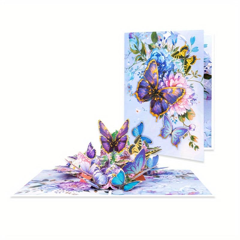 TEMU 1pc 3d Pop-up Greeting Card With Floral Accents - Elegant Multicolor Paper Craft For Weddings, Anniversaries, Valentine’s Day, Birthdays - Unique Gift For Wife, Mom, Friend, Gifts, Artistic