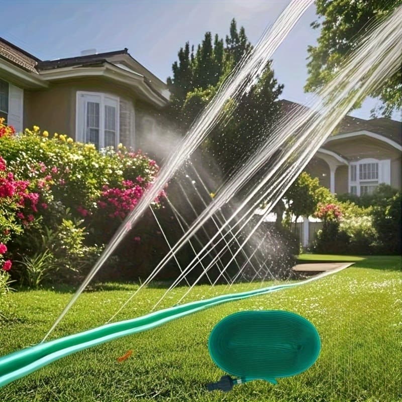 TEMU Lawn Sprinkler, Automatic Garden Nozzle, Drip Irrigation System With Hose, Adjustable Spray& Drip Watering Head For Yard, Farm, Lawn And Trampoline Cooling