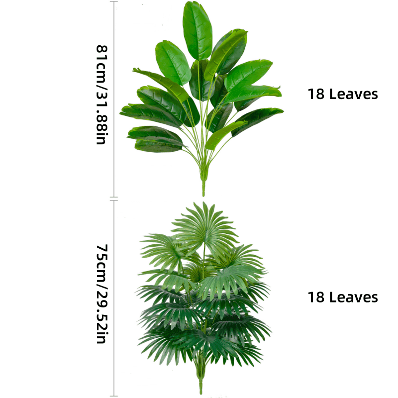TEMU 2pcs Of Outdoor Simulation Plants With Long Stems And Large Leaves - Elegant Decoration For Indoor And Outdoor, Suitable For Weddings, Gardens And , Artificial Plants For Home Decoration