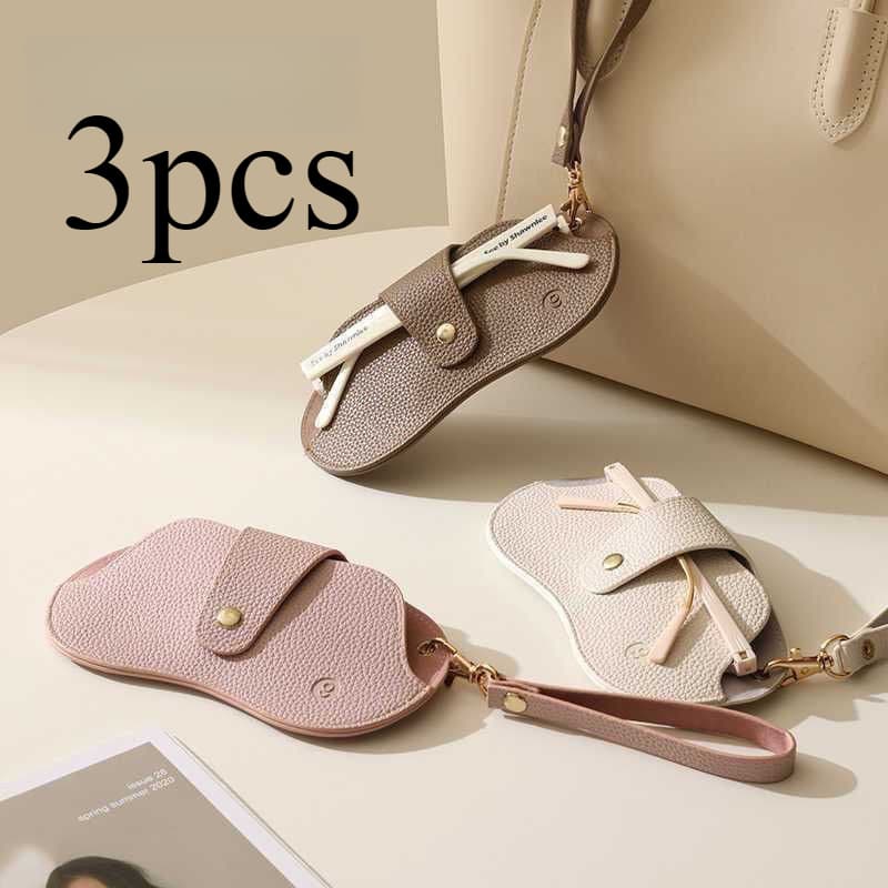 TEMU 3pcs Hot Mixed Color Hanging Organizer Portable Eyeglass Pouch Glasses Case Holder Clip