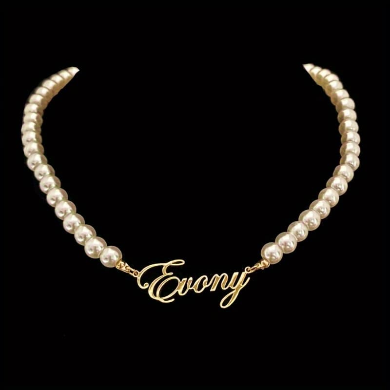 TEMU Custom Name Necklace With Chain Personalized Letter Stainless Steel Choker Daily & Party Occasion, & Valentine's Day Gift, Necklace For Her
