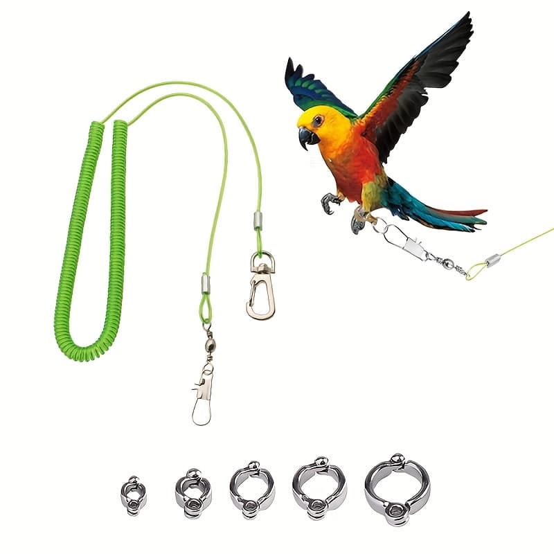 TEMU Escape Proof Parrot Harness Leash 5 Sizes Anti-bite Retractable Rope For Budgies Roosteratiels Conures Small Birds
