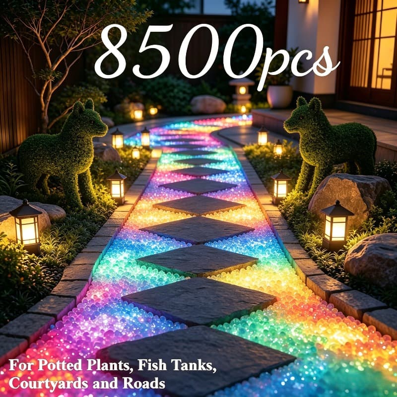 TEMU 8500pcs Fluorescent Particles Color, Mini Luminous Resin Stone, Resin Night , Suitable For Succulent Plants, Luminous , Garden Night , Holographic Rainbow Glitter Particles