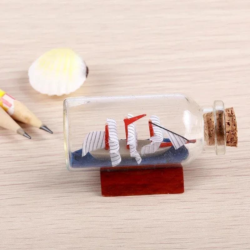 TEMU Miniature Sailing Boats In Bottles For 2025, Perfect For Fairy Gardens And As Glass Decor Figurines For Home Decoration On Your Desk