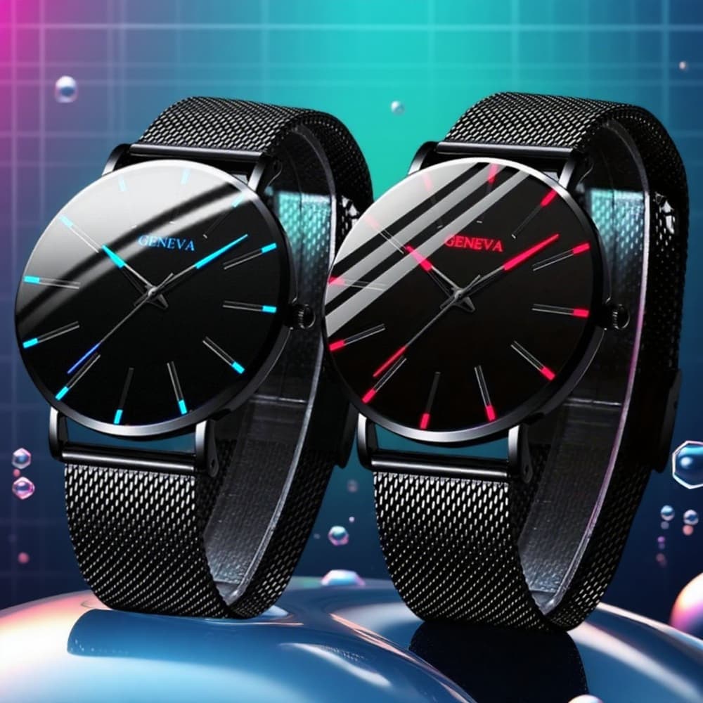 TEMU 2pcs Minimalist Business-casual Digital Quartz Watches - Couple/duo Suitable For Multiple Daily Outfits, Great Gift For Birthdays/christmas/new Year