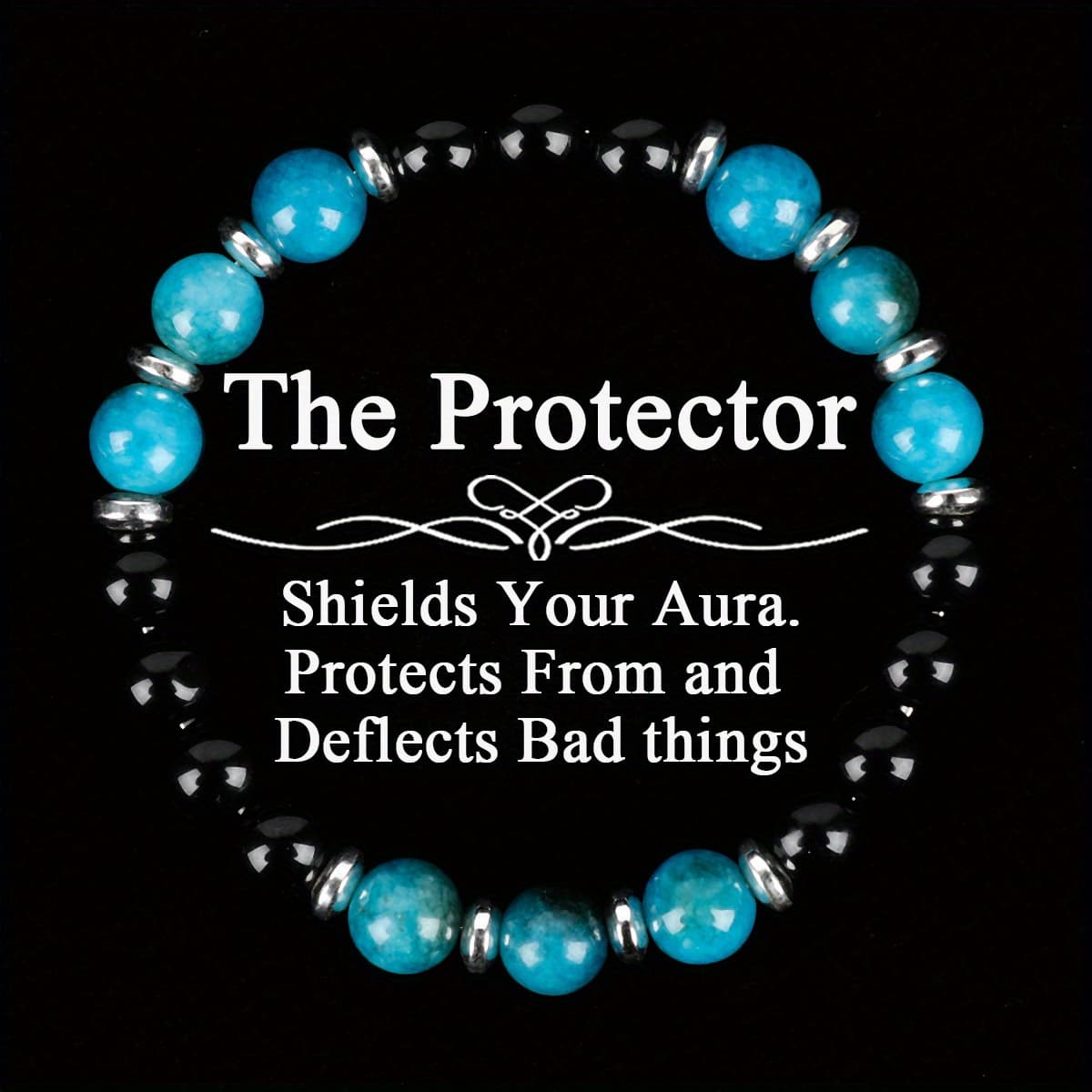 TEMU Blue Apatite Guardian Bracelet For Men And Women, Ideal For Everyday Use, Offering Protection And Grounding, Perfect As A Jewelry Gift