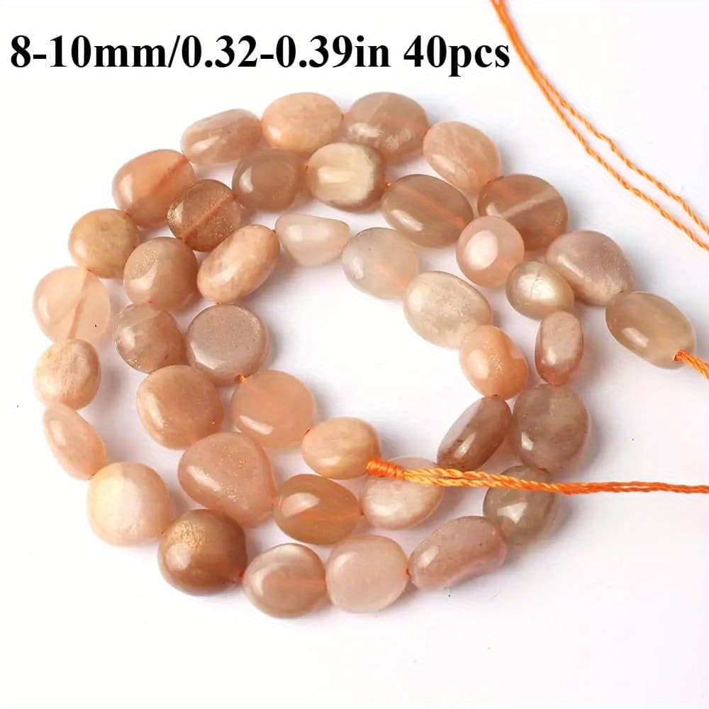TEMU 8-10mm Natural Sunstone Stone Beads Irregular Loose Spacer Beads For Fashion Additions Jewellery Making 15 ''