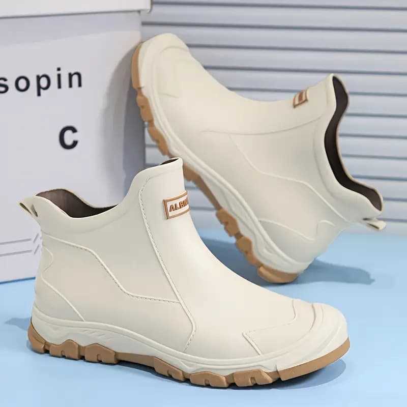 TEMU Couple's Short Rain Boots Outdoor, Car Wash, Use Large Size Rain Boots For Durable Hiking Rain Boots For Men