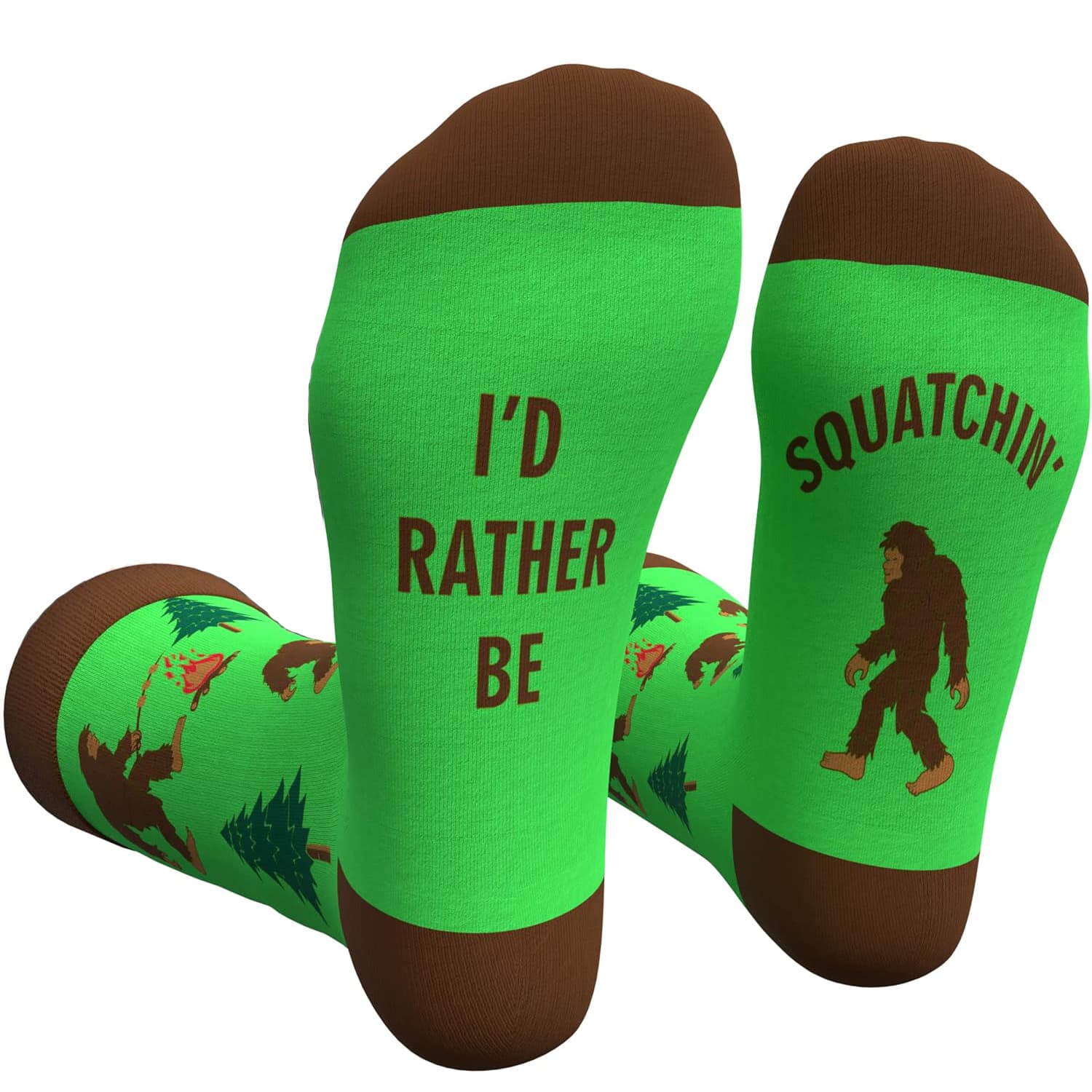 TEMU 1 Pair Green Savage Sock, And Fun Men's Socks With Innovative Design, , Breathable