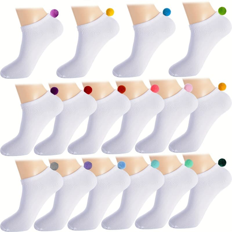TEMU 16 Pairs Of Women's Heel Socks With Design At The Back, Low-top Seamless, Suitable For Men And Women