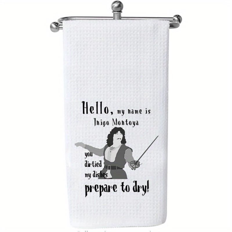 TEMU 1pc 18×26 Inch Dish Towel, Kitchen Towel, Prince Bride Towel, "hello, " Quote Dish Tea Towel