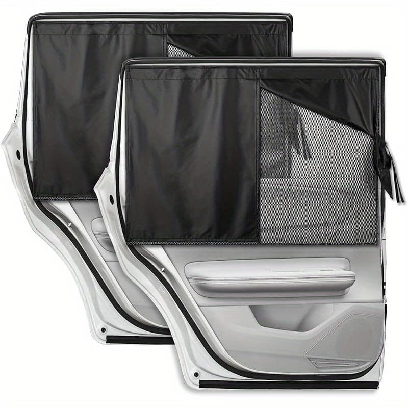 TEMU 2pcs Car Window Shades, Side Window Sun Shades Blocks Heat And Glare, Magnetic Car Privacy Safe Curtains For Back Windows, Camping Additions