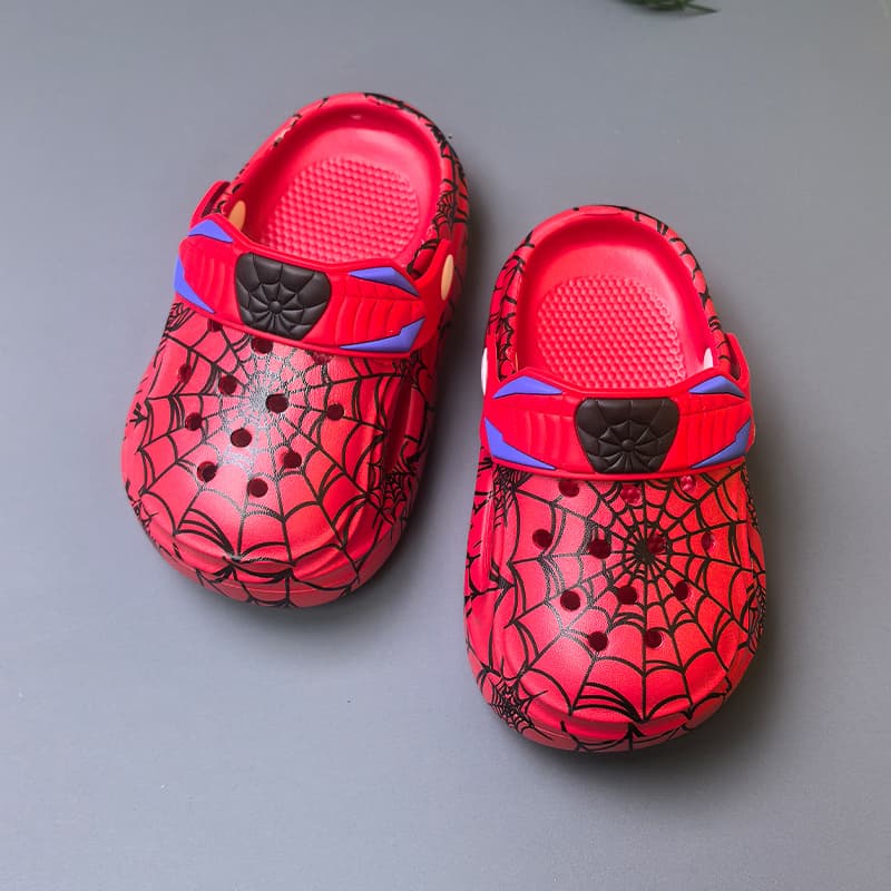 TEMU Cool Trendy Spider ' Hole Shoes, Lightweight Anti-slip Soft Bouncy Thick Sole Non-fatiguing Breathable Non-stuffy Boys' Summer Slides
