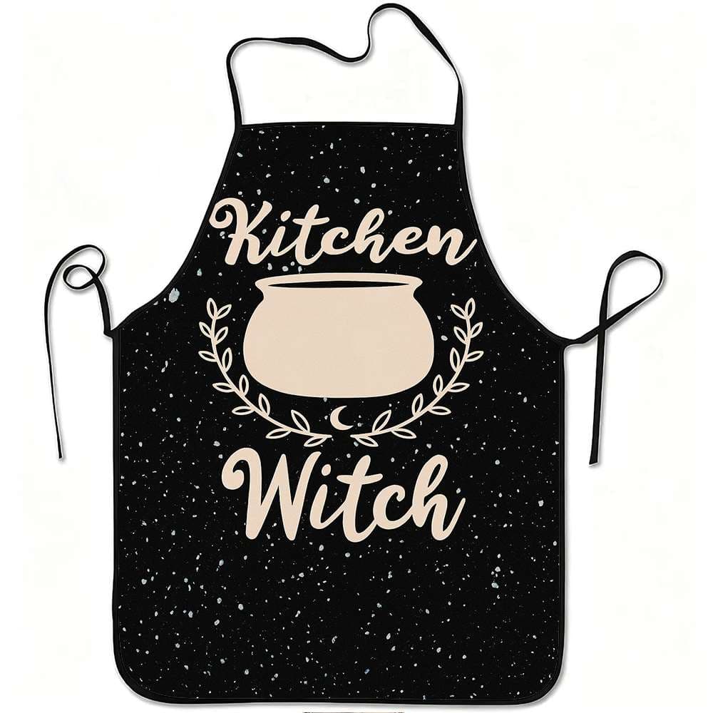TEMU 1pc Funny Print Apron, Durable And Easy To Clean, Adjustable Waistband, Polyester Material, For Kitchen Cooking, Gardening, Picking, Christmas Halloween