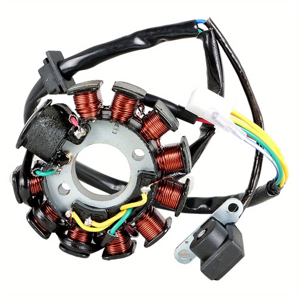 TEMU Compatible For Gy6 150cc/125cc Engine Replacement - 11-pole/coils Ac Motor With Full Coil, Plug-wire Connection (////) - Scooter Motorcycle Parts, High-performance Generator Drive