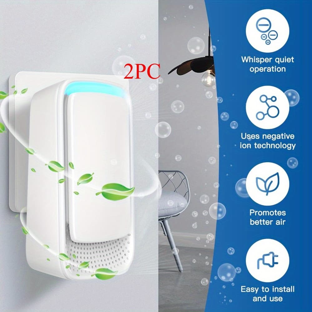 TEMU 2/6pcs Plug-in For Home-portable Air Cleaner, Filterless And Silent Odor For , Gym- Space 24/ / 0 Maintenance (ideal Gift)