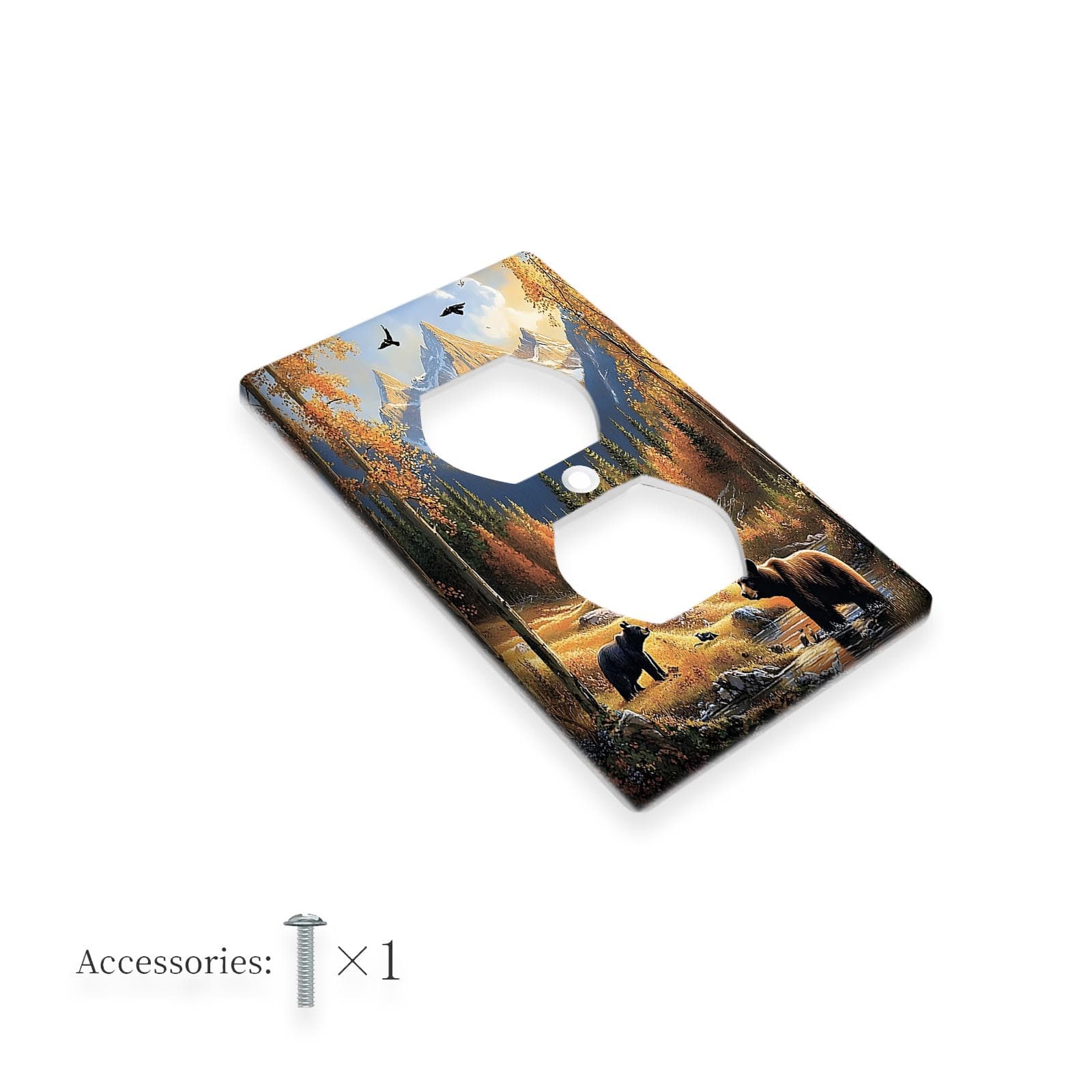 TEMU 1pc 1gang/2gang Light Switch Covers Decorative Wall Plate Electrical For Country Bathroom Bedroom Living Room Decoration