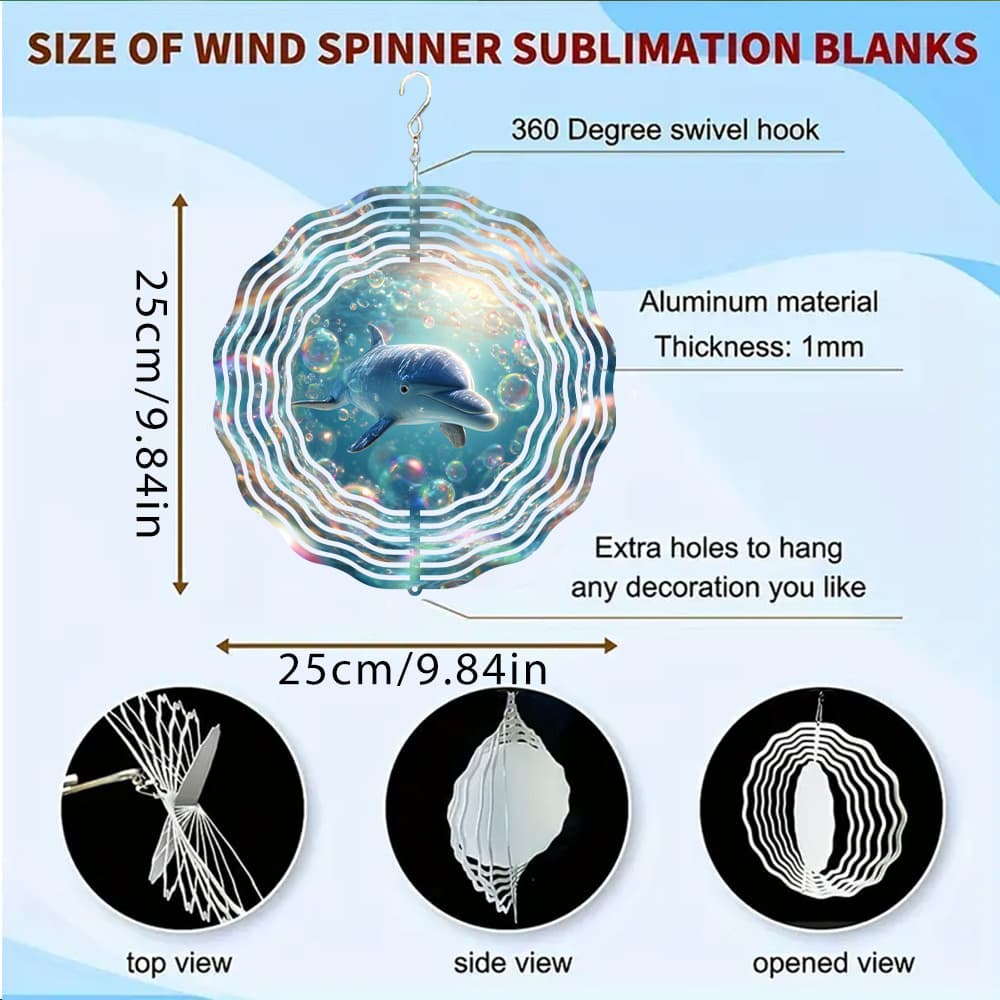 TEMU A Beautifully Designed 360-degree Rotating Hook Wind Chime Featuring Pattern, Made Of Metal With 3d Rotation. It Comes With A 388° Infinite Rotating Hook