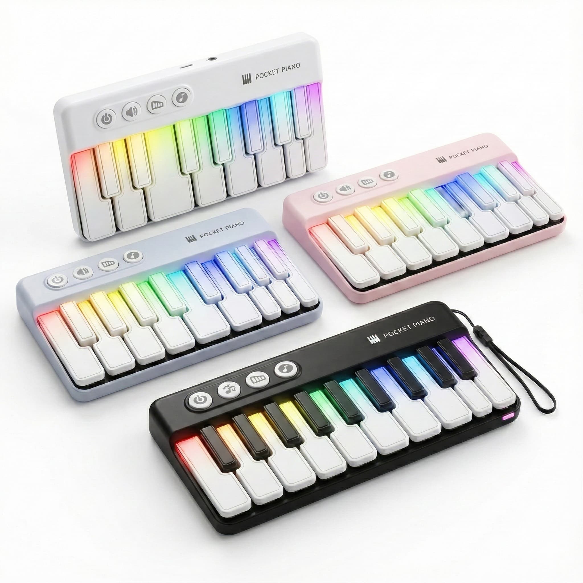TEMU Mini Electronic Pocket Piano- Portable Handheld Musical Instrument, Lightweight Digital Keyboard For Beginners, Travel Practice&