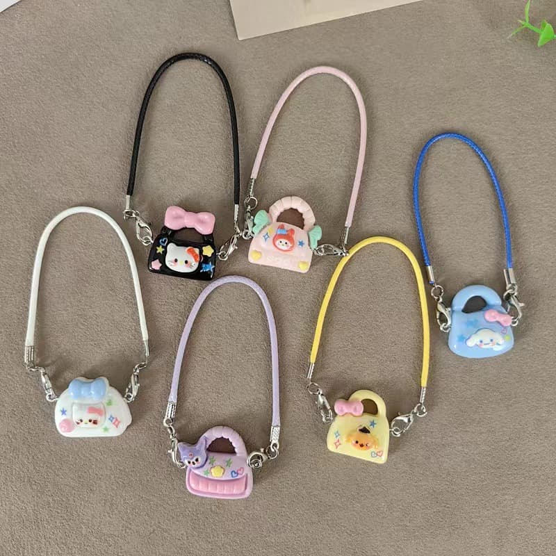 TEMU 6pcs Hello Kitty Handbag Crossbody Bag Phone Chain Mini Mobile Phone Pendant, Phone Strap, Cinnamoroll Kuromi Phone Strap, Backpack, Bag, Wallet Decoration Pendant, Phone Additions, Gifts