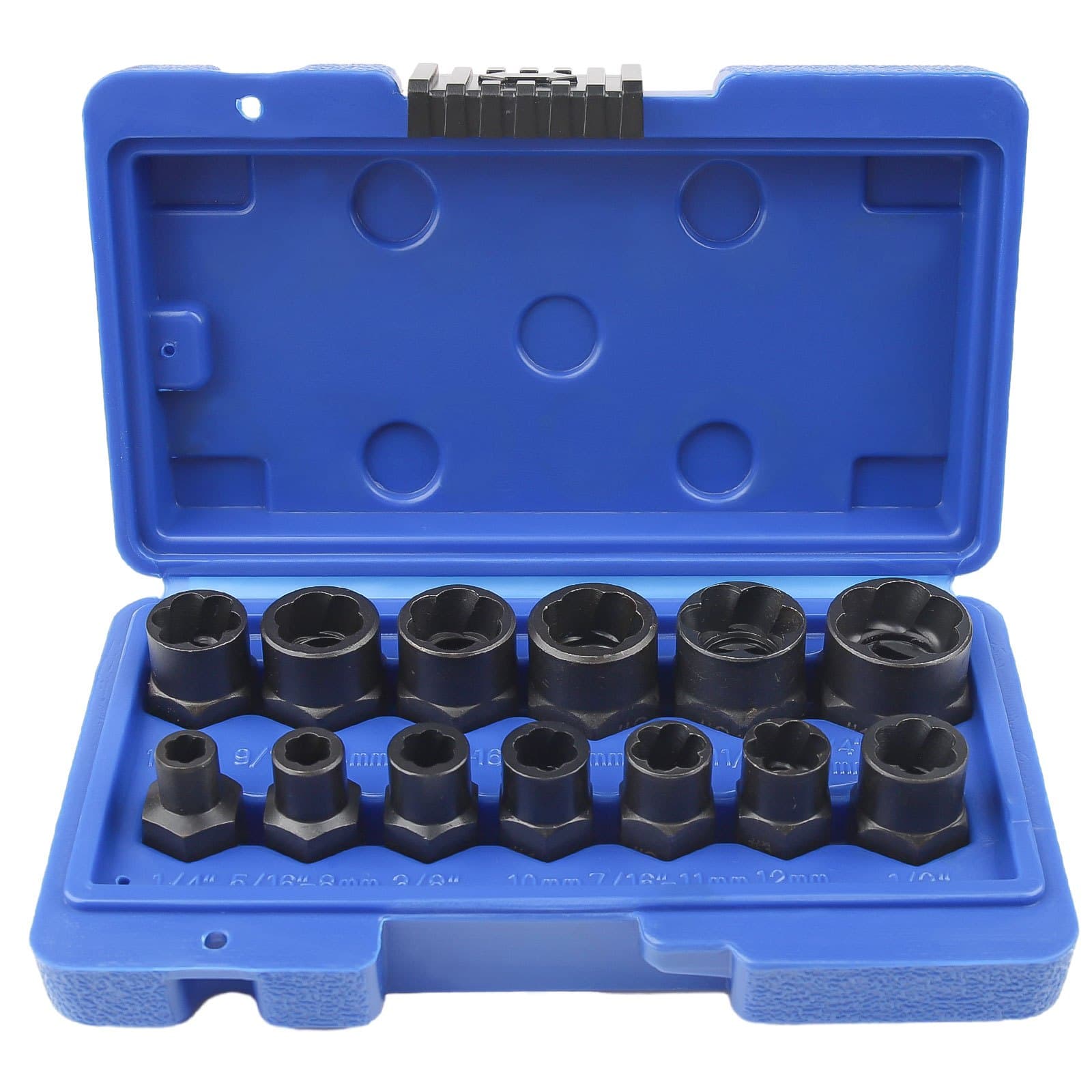 TEMU 13pcs Impact And Nut Remover Set - Tool Sets For Stripped, , And Rounded - 3/8" Drive, Impact Grade, Metal Construction