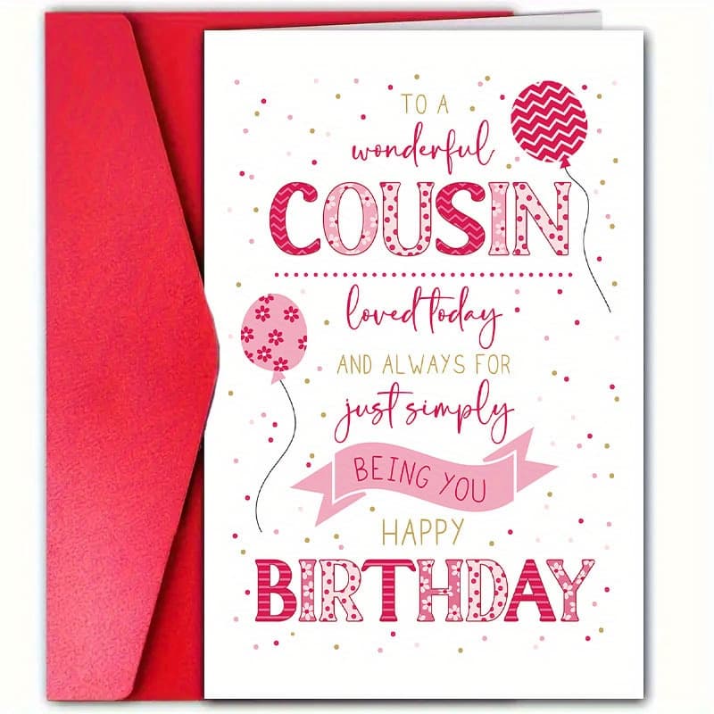 TEMU A Cute Birthday Card With An Envelope, Perfect For The Best Cousin, Sister, Woman, Friend, Or Bestie. Ideal For Anniversaries, Birthday Parties, And Happy Birthday To And Forever