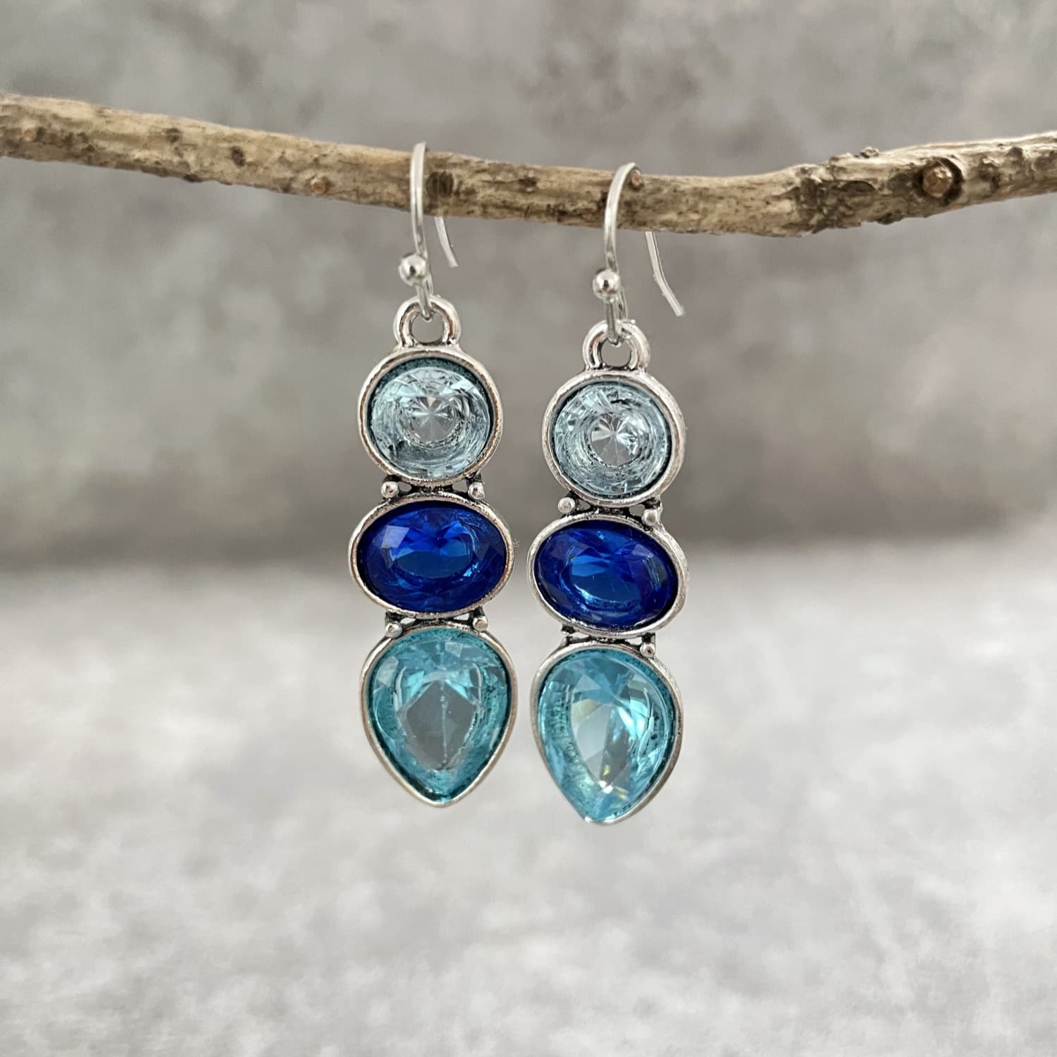 TEMU Retro Boho Dangle Earrings For Women Silvery Earrings Birthstone Earrings Party Anniversary Jewelry Christmas Gift For Her