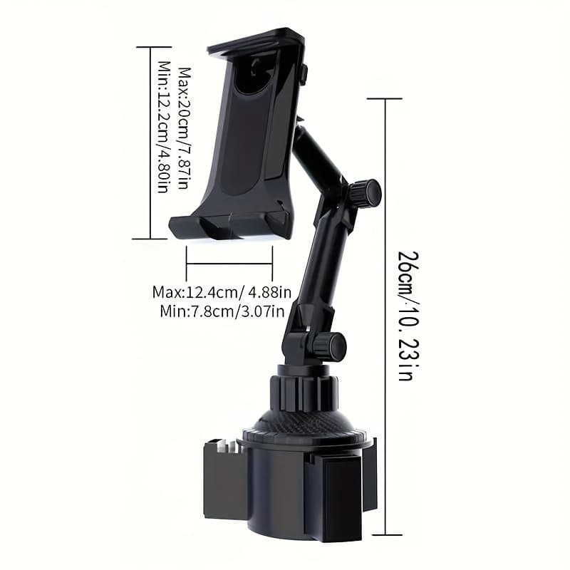 TEMU 1pc Durable Car Cup Holder Multi-functional Mount For Tablets And Phones- Adjustable Angle