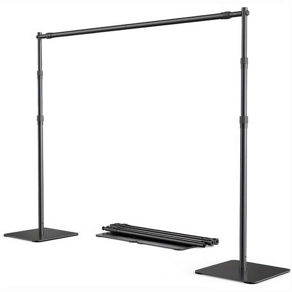 TEMU Motorhot Backdrop Stand, 8x10 Ft Adjustable Photo Backdrop Stand Kit, Heavy Duty Backdrop Stand With Base For Photography, For Photo Video Studio, Birthday Parties, Wedding