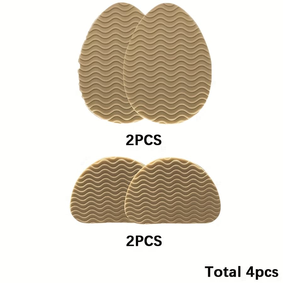 TEMU [4pcs Non-slip Shoe Pads] 4pcs High-traction Non-slip Rubber Shoe Sole Pads | Stability, Noise Reduction And Protective Insoles For Shoes And Boots | Flexible Shoe Inserts And Soft Sole Material