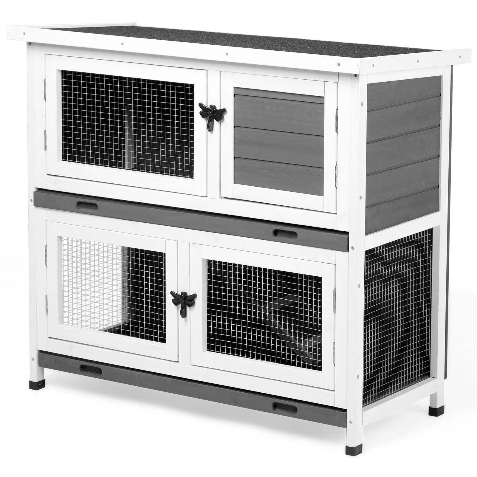 TEMU 36" Wooden Rabbit Hutch, Bunny Cage, Chicken Coop, Guinea Pig Cage Pet House Gray