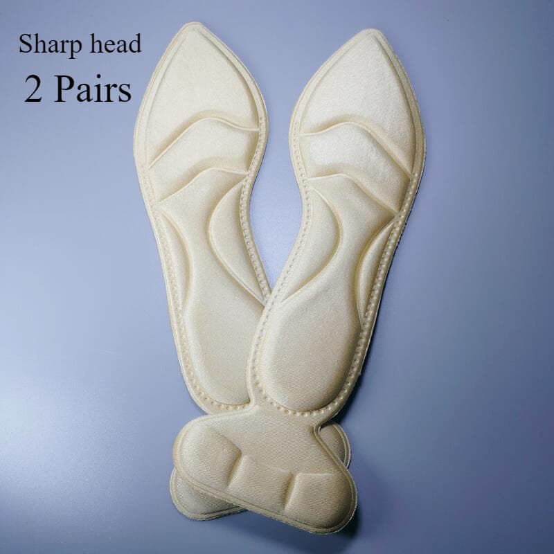 TEMU Set Of 4 Breathable Memory Foam Insoles, Designed For And Support, Suitable For High Heels, Flat Shoes, And Boots