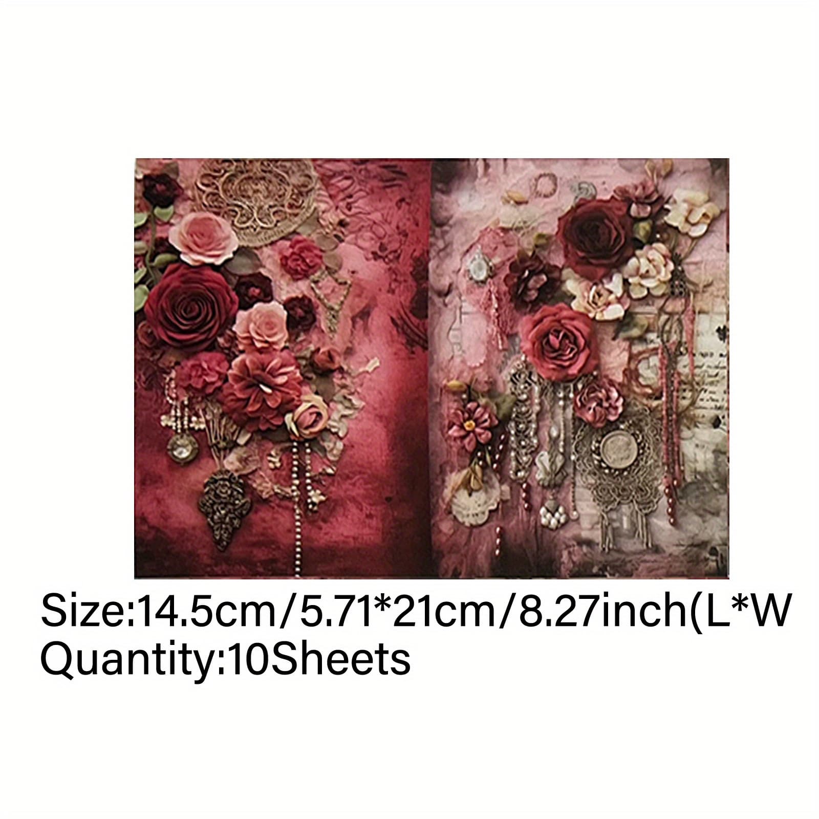TEMU Vigus 10 Sheets Red Description Garbage Diary Journal Notebook A5 Size Craft Paper