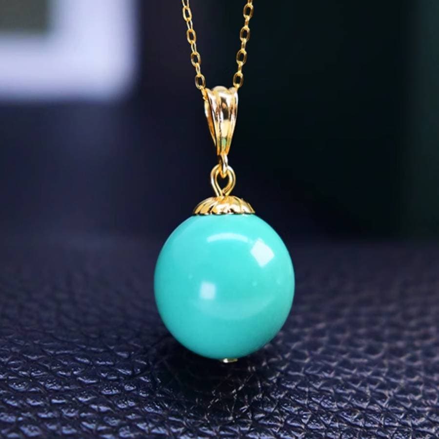 TEMU Turquoise Bead Pendant, Handmade Natural Stone Bead Pendant, Pendant Necklace Holiday Gift, Party Accessory, Daily Wear, Bohemian Style Pendant