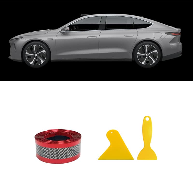 TEMU 3pcs Car Carbon Fiber Anti Scratch Stickers Door Sill Protector Rubber Strip Car Threshold Bumper Film Sticker Car Decor Additions