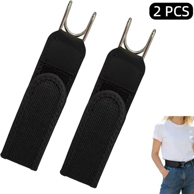 TEMU 2pcs Set, Unisex Tactical Elastic Belt With Metal Hooks, No , Featuring An Invisible Waist Closure Design