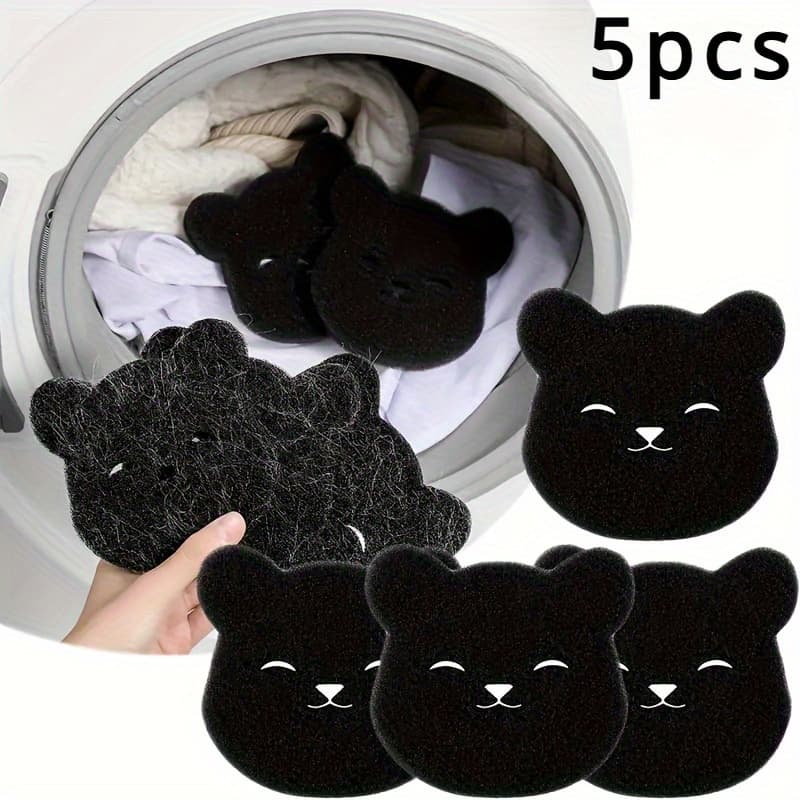 TEMU 5pcs Reusable Pet Hair Laundry Sponges - Capture Fuzz, Hair & , Easy To Clean, Durable, Perfect For Pet Owners & - Ideal Christmas Gift
