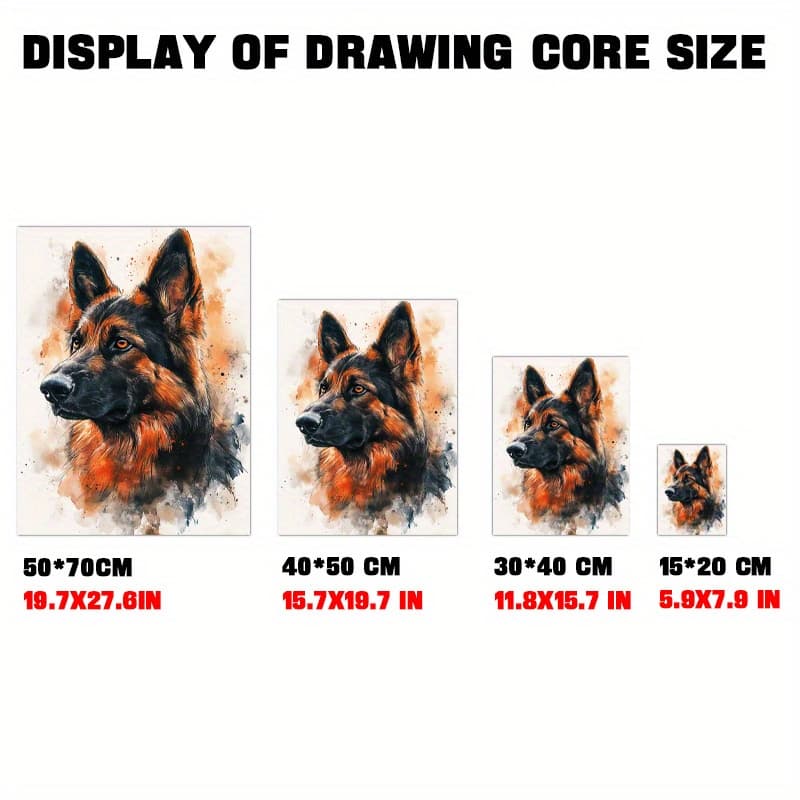 TEMU 2d Flat, 1pc Custom Watercolor Pet Painting, Art Collectible, Frameless Canvas Poster, Suitable For Christmas, New Year, Valentine's Day