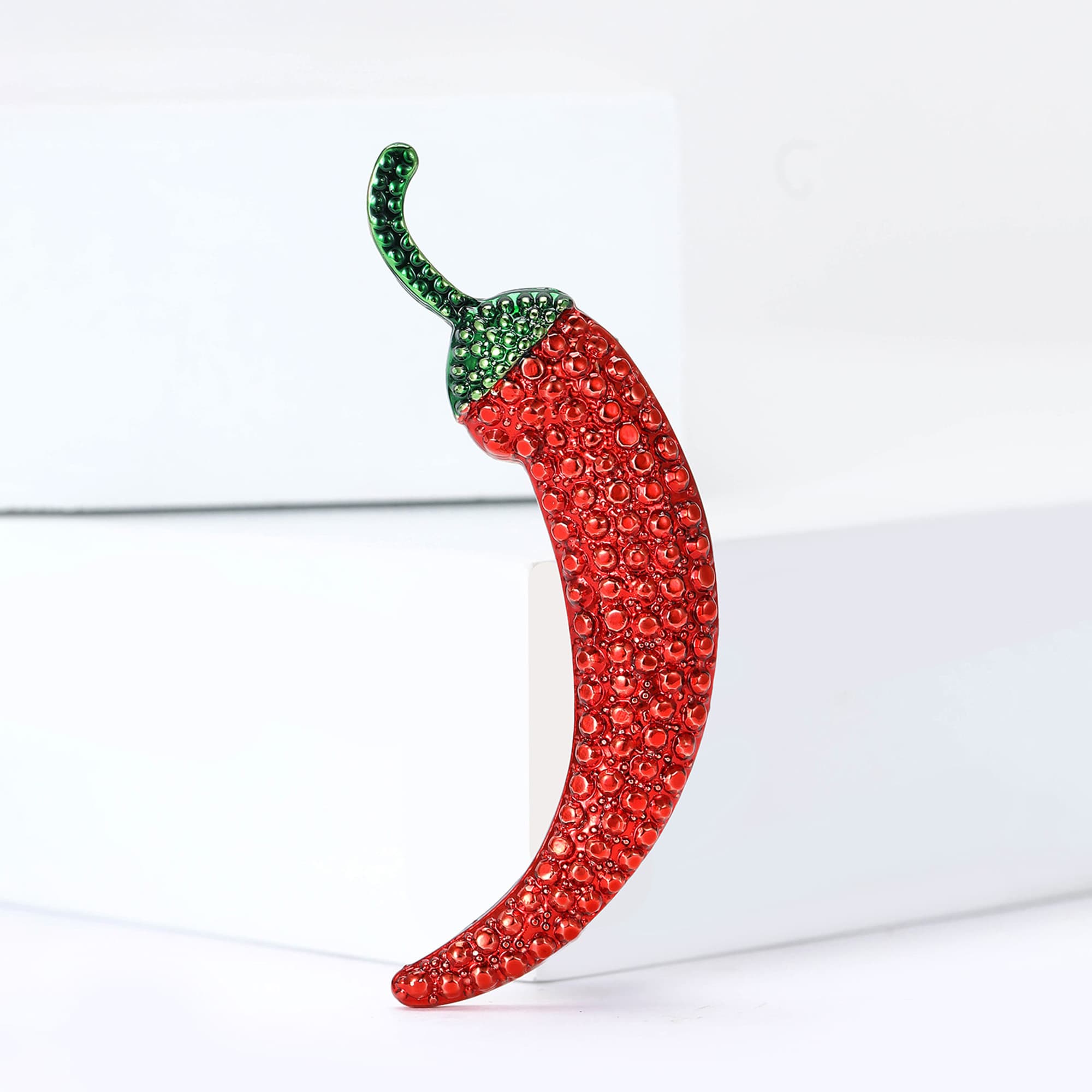 TEMU Fashionable Chilli Brooches For Women Unisex Plant Pins Badges Casual Office Party Gifts Jewellery Accessories
