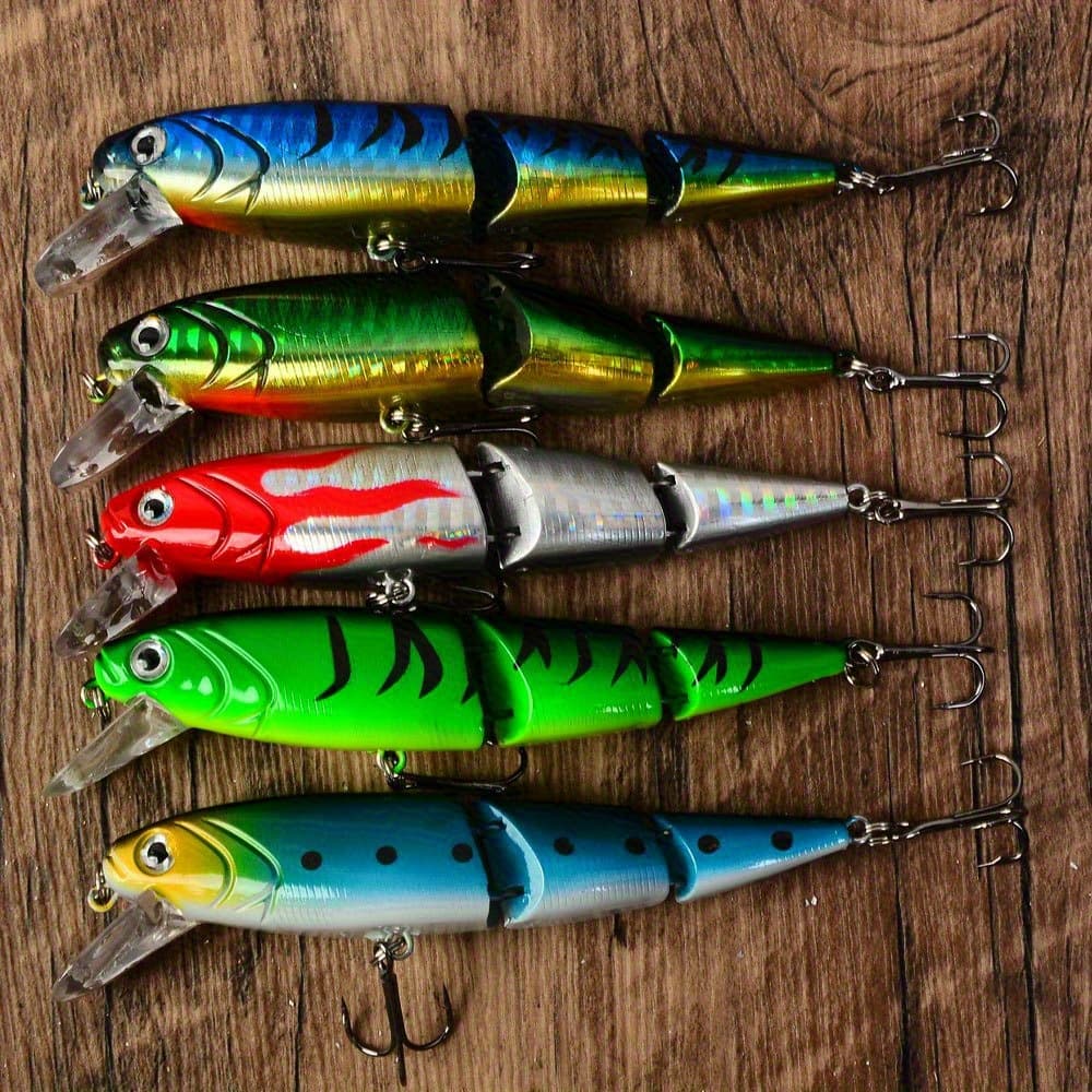 TEMU 5pcs Topwater Fishing Lures Minnow Wobbler Quality Fishing Tackle Hooks Floating Baits