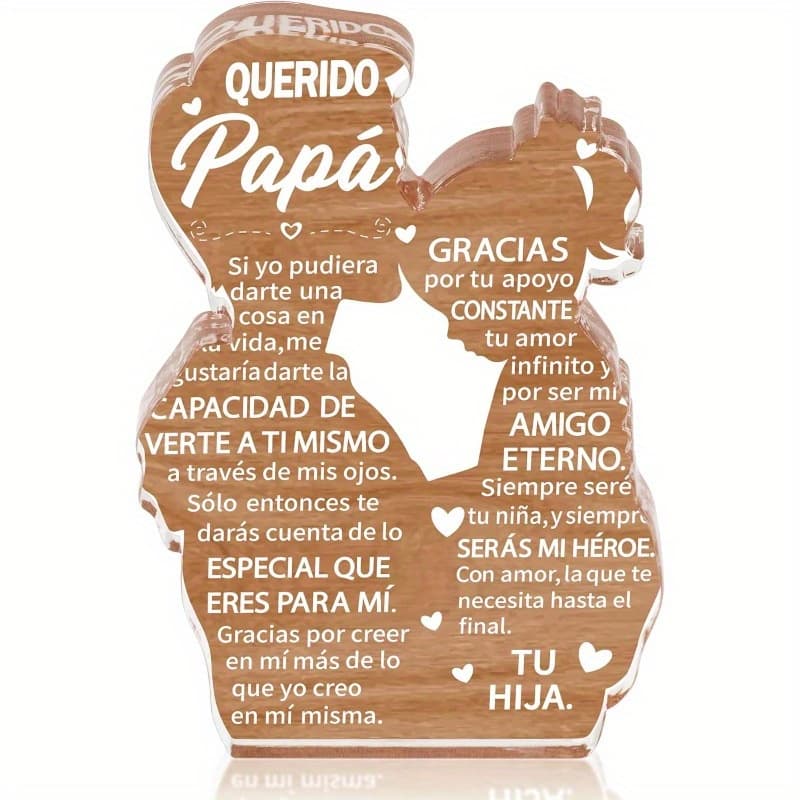 TEMU [2d Flat] A Keepsake From A Daughter To Her Father, Featuring An Acrylic Plaque Logo, Making It , Perfect For Decorating An Office Desk, Ideal For Father's Day Or Christmas