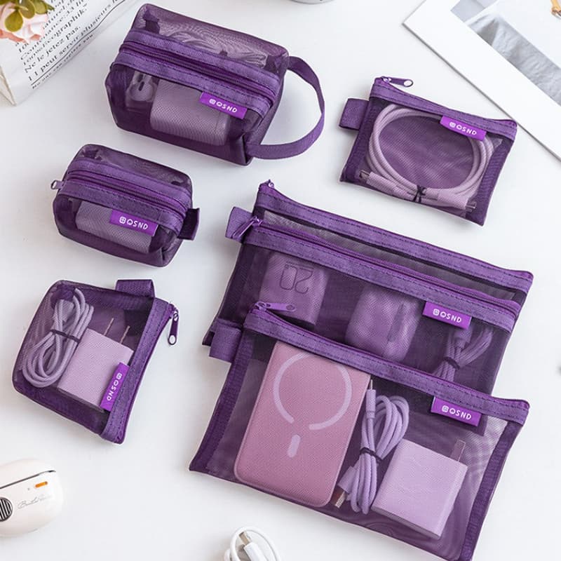 TEMU 6pcs Transparent Mesh Coin Purse, Portable Coin Bag, Mini Zipper Coin Purse, Portable Coin Purse For Going Out, Can Store Card Keys And