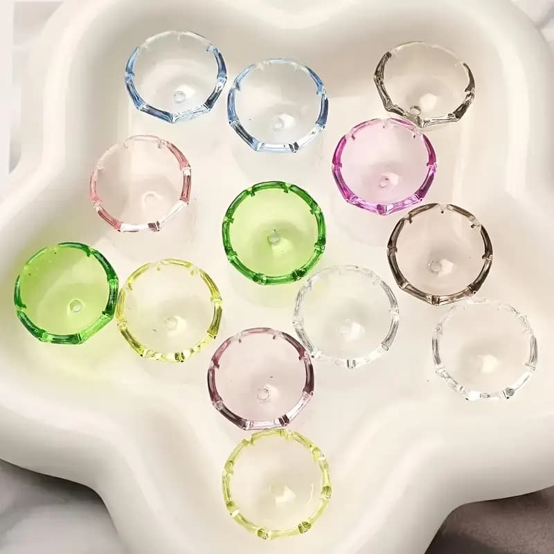 TEMU 21 * 13mm Jellyfish Head Through-hole Mini Bell Orchid Bell Bead Loose Bead Pendant Crafting Supplies