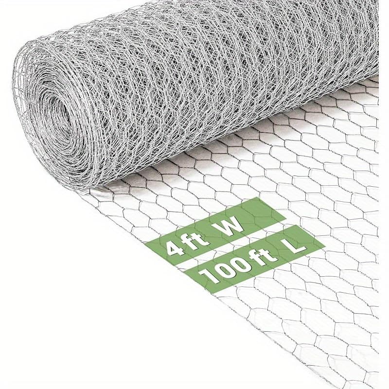 TEMU -resistant Galvanized Wire Mesh [ Wire] 49in × 100ft / 1.2in | Premium Poultry-proof Mesh | Hexagonal Galvanized Mesh For Chicken Coops, Rabbit Hutches, And Fence Protection