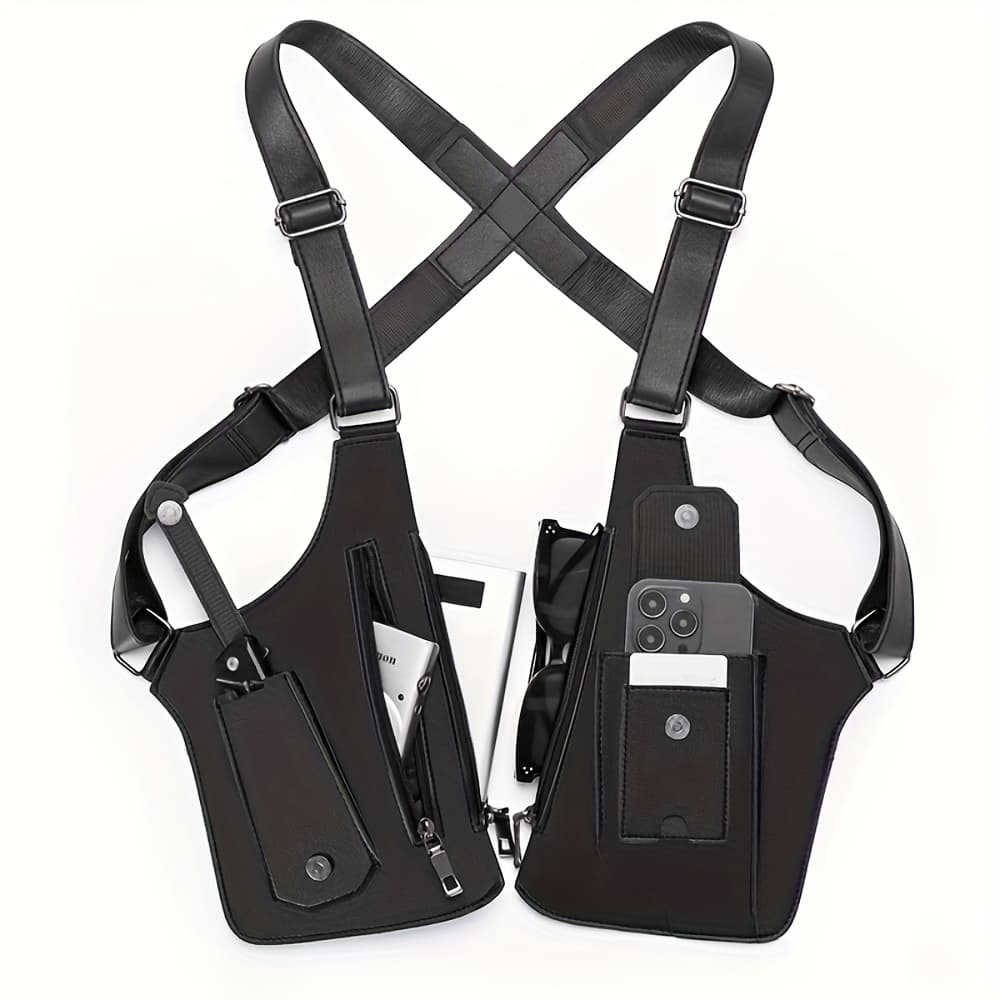 TEMU Men's Retro Strap Underarm Bag Multifunctional Outdoor Backpack Cycling Hiking Phone Bag Holiday Gift For Boyfriend Father