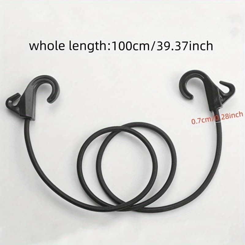 TEMU 1 Adjustable Black Bungee Cord With Double Hooks, Luggage Elastic Cord, Suitable For Camping Car, Clothesline, Camping Tent, Hiking, Outdoor Car Roof Rack
