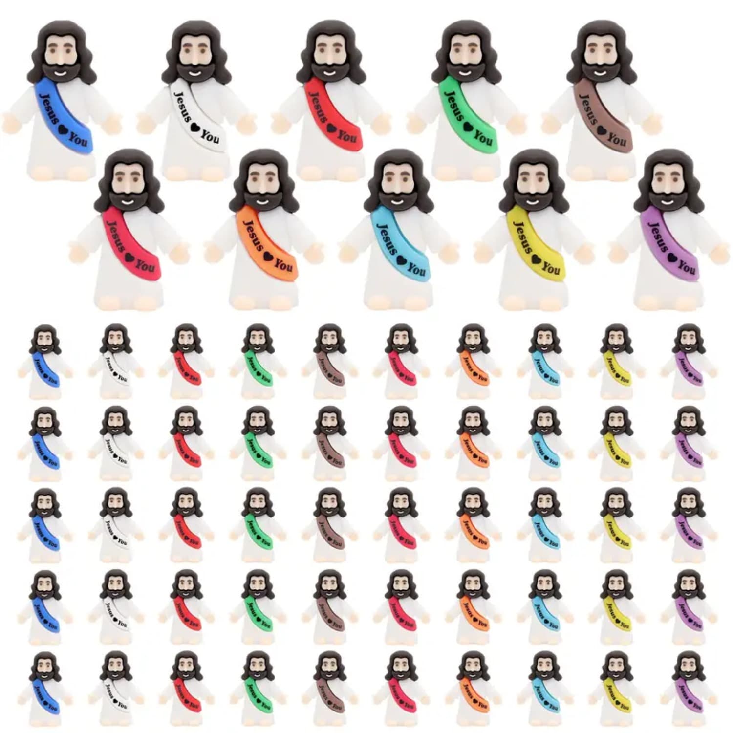 TEMU [2d Flat] 70pcs Mini Statues | Suitable For Hide And Seek Parties, Plastic Figurines For Gifts, Sunday School Supplies Challenge Game Props, And Christmas/easter/thanksgiving Party Decorations